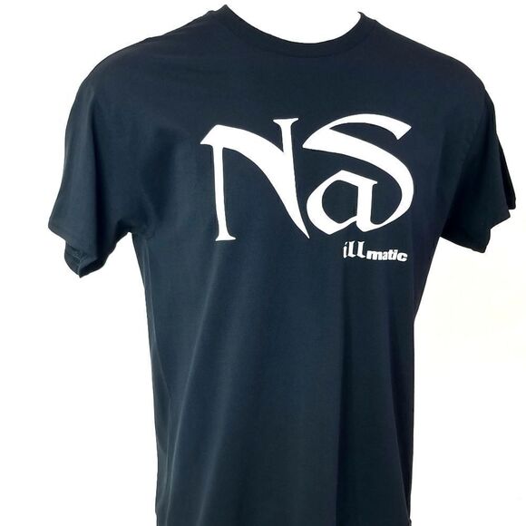 Nas "Illmatic" Album Cover Big Logo Print Oversized Streetwear Hip Hop Rap Tee - Picture 2 of 5